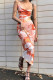 Sexy Gradual Change Bandage Backless U Neck One Step Skirt Dresses