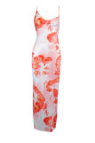 Sexy Gradual Change Bandage Backless U Neck One Step Skirt Dresses