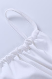 Sexy Solid Frenulum Backless U Neck Sleeveless Dress Dresses