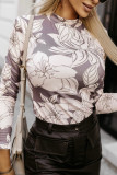 Casual Letter Digital Printing Half A Turtleneck Tops