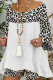 Casual Leopard Printing U Neck Long Sleeve Two Pieces