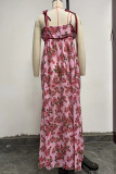 Elegant Floral Slit V Neck Sling Dress Dresses
