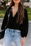 Casual Simplicity Solid V Neck Tops