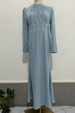 Elegant Solid Fold Hot Drill Half A Turtleneck Irregular Dress Dresses