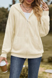 Casual Simplicity Solid Pocket Zipper Hooded Collar Outerwear