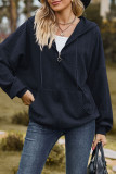 Casual Simplicity Solid Pocket Zipper Hooded Collar Outerwear
