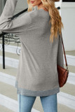 Casual Solid Contrast V Neck Tops