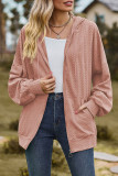 Casual Simplicity Solid Pocket Zipper Hooded Collar Outerwear