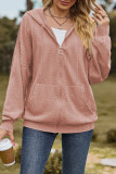 Casual Simplicity Solid Pocket Zipper Hooded Collar Outerwear