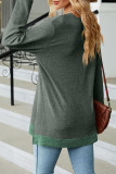 Casual Solid Contrast V Neck Tops