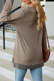 Casual Solid Contrast V Neck Tops