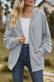Casual Simplicity Solid Pocket Zipper Hooded Collar Outerwear