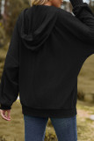 Casual Simplicity Solid Pocket Zipper Hooded Collar Outerwear