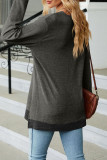Casual Solid Contrast V Neck Tops