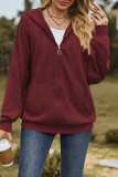 Casual Simplicity Solid Pocket Zipper Hooded Collar Outerwear