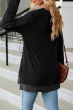 Casual Solid Contrast V Neck Tops