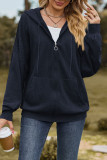 Casual Simplicity Solid Pocket Zipper Hooded Collar Outerwear