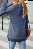 Casual Solid Contrast V Neck Tops