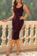 Sexy Solid Sequins Slit U Neck Evening Dress Dresses