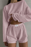 Daily Simplicity Solid Hollowed Out Slit O Neck Two Pieces