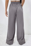 Casual Simplicity Solid Fold Loose High Waist Wide Leg Solid Color Bottoms