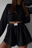 Daily Simplicity Solid Hollowed Out Slit O Neck Two Pieces