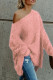 Casual Simplicity Solid Slit Oblique Collar Tops