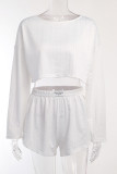 Daily Simplicity Solid Hollowed Out Slit O Neck Two Pieces