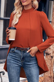 Casual Solid Patchwork Half A Turtleneck Tops