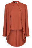 Casual Solid Patchwork Half A Turtleneck Tops