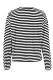 Casual Striped Contrast O Neck Tops