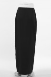 Elegant Solid Slit Regular High Waist Solid Color Bottoms