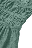 Sweet Elegant Solid Jacquard Hollowed Out Strapless Waist Skirt Dresses