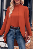 Casual Solid Patchwork Half A Turtleneck Tops