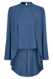 Casual Solid Patchwork Half A Turtleneck Tops