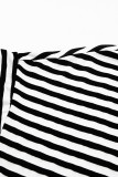 Casual Striped Contrast O Neck Tops