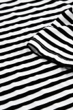 Casual Striped Contrast O Neck Tops