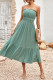Sweet Elegant Solid Jacquard Hollowed Out Strapless Waist Skirt Dresses
