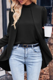 Casual Solid Patchwork Half A Turtleneck Tops