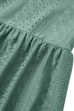Sweet Elegant Solid Jacquard Hollowed Out Strapless Waist Skirt Dresses