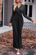 Elegant Solid Fold V Neck Wrapped Skirt Dresses