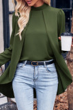 Casual Solid Patchwork Half A Turtleneck Tops