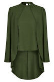 Casual Solid Patchwork Half A Turtleneck Tops