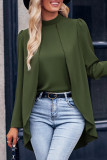 Casual Solid Patchwork Half A Turtleneck Tops