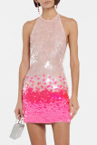 Sexy Gradual Change Sequins Sequined Halter Evening Dress Dresses