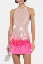 Sexy Gradual Change Sequins Sequined Halter Evening Dress Dresses