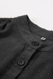 Sweet Elegant Solid Flounce Mandarin Collar Tops