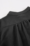 Sweet Elegant Solid Flounce Mandarin Collar Tops