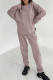 Daily Simplicity Solid Patchwork O Neck Long Sleeve Two Pieces