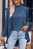 Casual Solid Patchwork Half A Turtleneck Tops